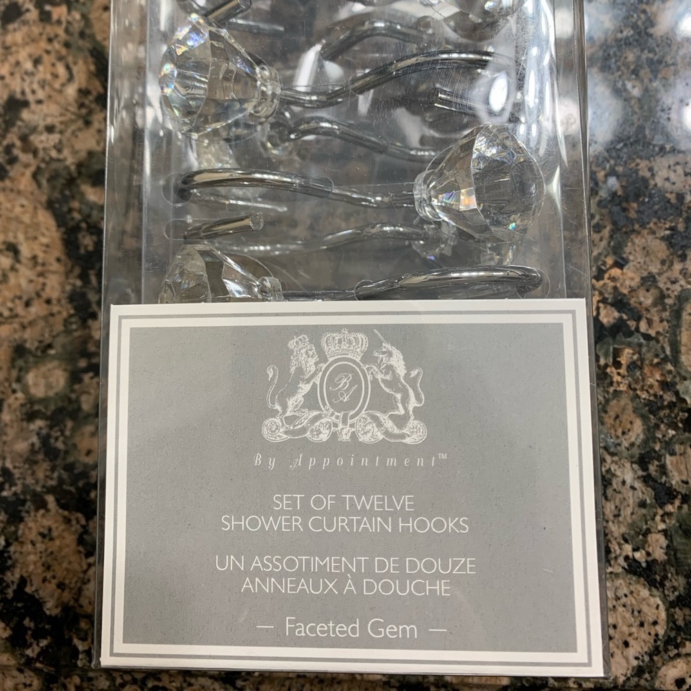 NWT By Appointment Faceted Gems Shower Curtains 🔴